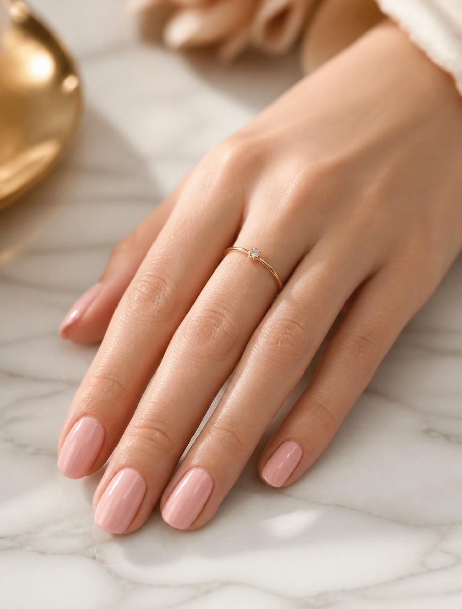 Manicure em rosa claro